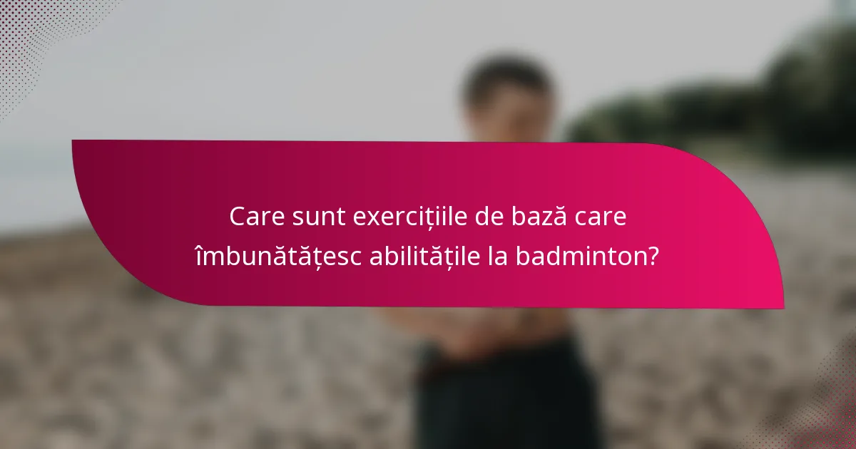 Care sunt exercițiile de bază care îmbunătățesc abilitățile la badminton?