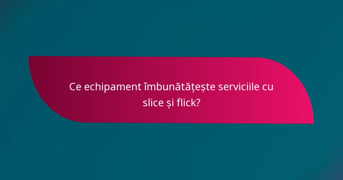 Ce echipament îmbunătățește serviciile cu slice și flick?