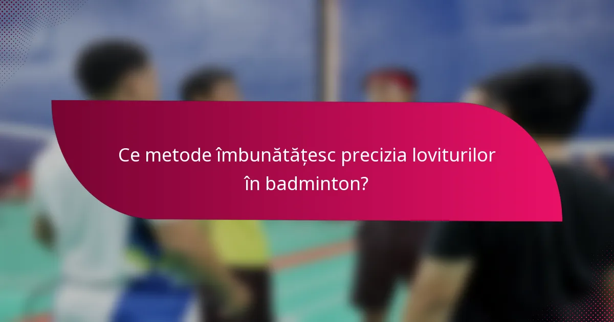 Ce metode îmbunătățesc precizia loviturilor în badminton?
